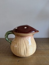 Ancien Pichet Champignon en Barbotine - Italie Calabria - Vintage - H19,5cm