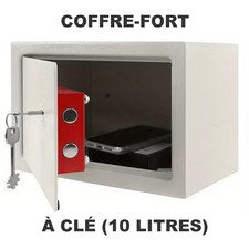 Coffre Fort Sécurisé à Poser et Mural Encastrable avec Fermeture à Clé 10L Neuf