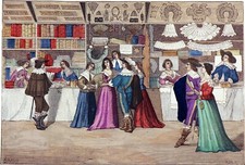 BOUTIQUES du PALAIS de JUSTICE (LOUIS XIII -Bibliothèque Nationale)- Gravure 19e