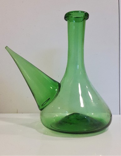 Bouteille verre vert verseur