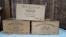 3 CAISSES A VIN VIDES POUR 6 BOUTEILLES : CHATEAU SOUTARD, MALARTIC, LANESSAN
