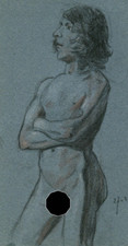 Homme nu debout 1901 - dessin