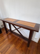 CONSOLE EN BOIS EXOTIQUE MASSIF EXCELLENT ETAT