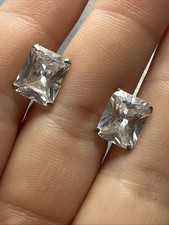 Ancienne Paire De Boucle D’oreille clous Argent Massif créateur solitaire