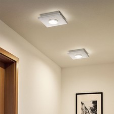 Lampe De Salon Plafonnier Spot Carré Dimmer 3 Niveaux LED Argent Ensemble De 2