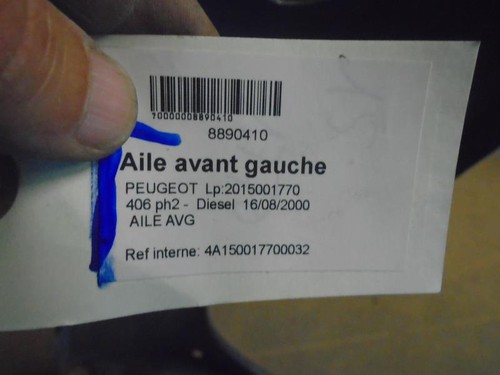 Aile avant gauche - peugeot, 406