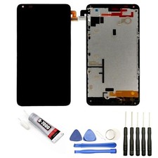 VITRE TACTILE +ECRAN LCD SUR CHASSIS POUR NOKIA LUMIA 640 NOIR+OUTILS+COLLE