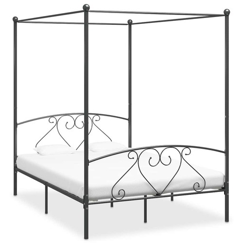 Cadre lit baldaquin gris - cadre,