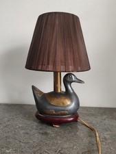 lampe à poser Canard. vintage. Canard En Étain, Socle En Bois