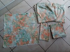 DOUBLE RIDEAUX A RUFLETTE  162 X 184 CM + HOUSSE + TISSU ASSORTIS MOTIF FLORAL