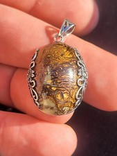 Pendentif Argent 925 Opale Boulder Australienne De Yowah Queensland