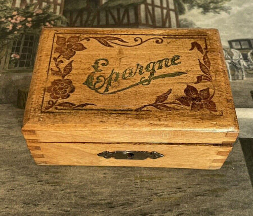 Ancienne tirelire bois - tirelire,