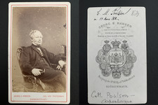 C. M. Poulsen, homme politique, botaniste, Copenhague, 1872 CDV Vintage albumen 