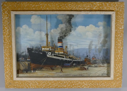 Diorama fixé sous verre - en,