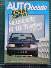 AO196 revue Auto Hebdo 1982 N°326 Renault 18 Turbo 120ch