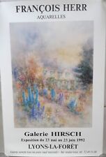 AFFICHE  ORIGINALE / AQUARELLES FRANCOIS HERR 1992 / MAISON DE CLAUDE MONET