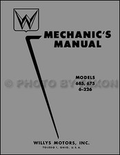 1952 1953 1954 1955 Willys Voiture Réparation Atelier Manuel Aero Lark Aile Ace