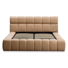 Lit Coffre Matelassé en Tissu