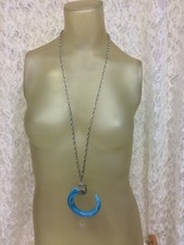 Acrylic Blue Horn Pendant On