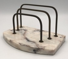 Porte-courriers, Porte-lettres Vintage de Bureau Art Déco En Marbre Et Laiton