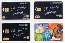 4 PHONE CARD SET / TELECARTE .. FRANCE PACK ROCK POP DJ MUSIC  TOPIC USED/CHIP