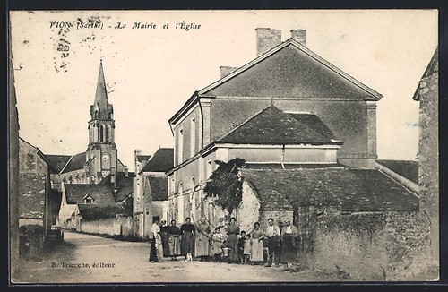 Cpa vion mairie et - mairie,