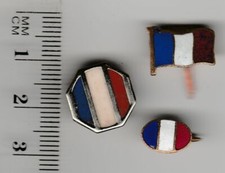 Drapeaux tricolores - insignes Patriotique France - époque Libération 1944/45