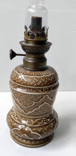 Lampe petrole faience - lampe,