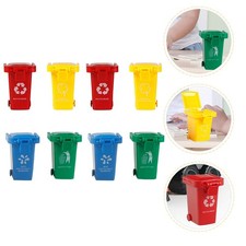  8 pcs kid poussez les ordures en plastique peuvent jouets enfants poubelles