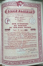 Document ancien des années 1950 Caisse Familiale