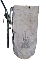 MARINE NATIONALE - GRAND ANCIEN SAC PAQUETAGE ORNEMENTE / 1986 / TAHITI etc  ...