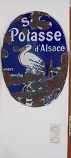 TRES ANCIENNE PLAQUE EMAILLEE POTASSE D'ALSACE  DIMENSION 60x45 Cm PREMIÈR MODEL
