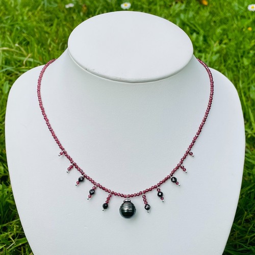 Collier argent perle - en,