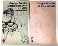 2 livres GEORGES BATAILLE livre roman Bleu du ciel Madame Edwarda Le mort