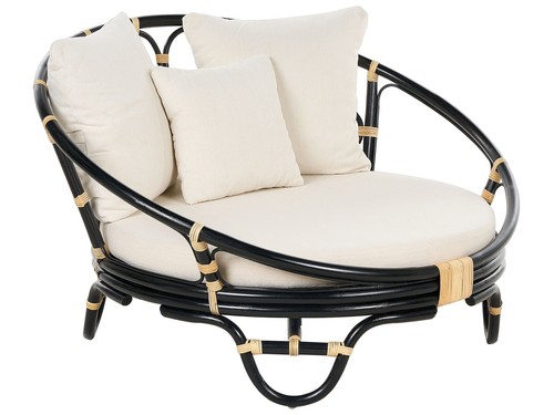 Lit jardin rotin noir - rotin,