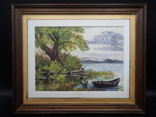Paysage barque lac - paysage, la
