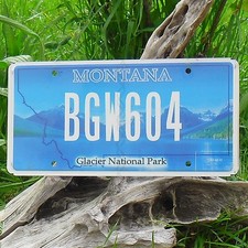 Authentique Plaque D'Immatriculation du Montana (BGW604) USA License Plate 