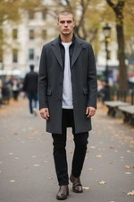 Court homme manteau laine - en,