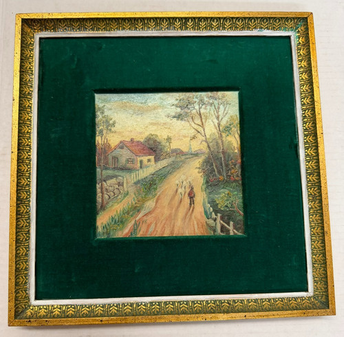 Vintage oil painting rural - vintage,