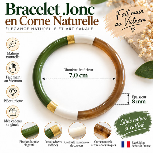 Bracelet jonc femme corne - jonc,