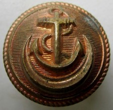 Bouton bombé en métal doré à l'ancre de marine Administrateur des Colonies 21 mm