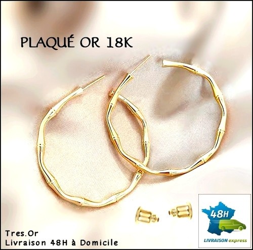 Plaqué 18k creoles bambou - creoles,