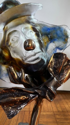 Clown bronze verre yves - clown,