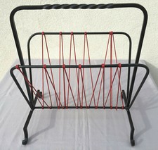 ANCIEN PORTE-REVUES MAGAZINES LIVRES VINTAGE 50/70' FER FORGÉ SCOUBIDOU ART DÉCO