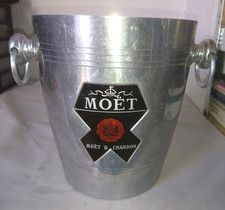ANCIEN SEAU A GLACE GLACON CHAMPAGNE MOET et CHANDON en ALUMINIUM 1980 FRANCE