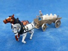 SUPERBE RARE TOP ! TRAIN - PREISER 1.87 HO CHARETTE A CHEVAL Horse cart N° 30470