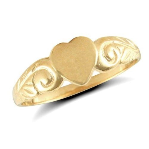 Bague chevalière cœur - , en