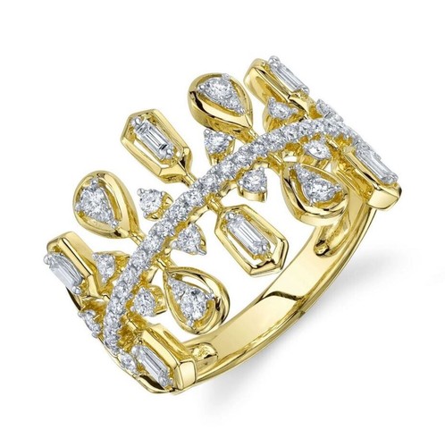 Bague cocktail jaune 14k - or,