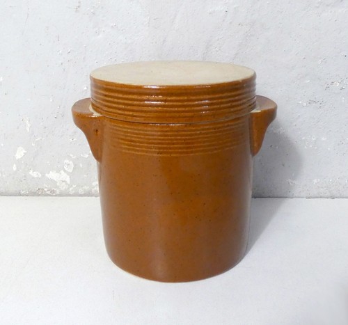 Ancien pot grès conserve - pot, en