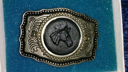 Silver belt buckle lignite - silver,